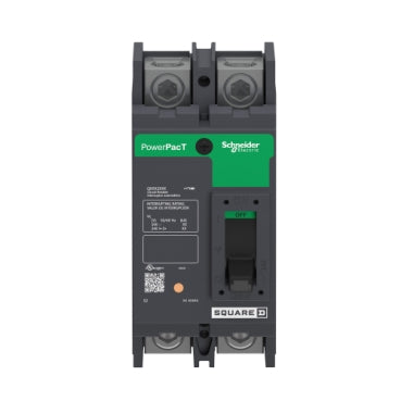 QDL22100 - Square D - Circuit breaker, PowerPacT Q, 100A, 2-Pole, 240V, 25kA, lugs, 80%