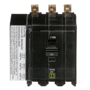 QOB3201021 - Square D - Mini circuit breaker, QO, 20A, 3-Pole, 240V, 10kA, bolt on, AC