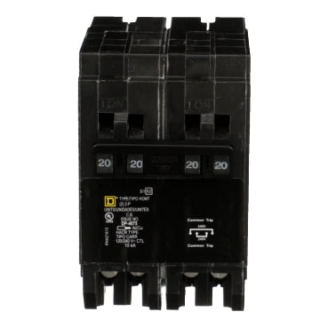 HOMT220220 - Square D - Quad tandem circuit breaker, Homeline, 2 x 2-Pole at 20A