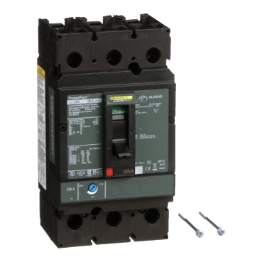 JJL36225 - Square D - 225A 600VAC PowerPacT J Circuit Breaker 3 Pole 25kA Lugs Thermal Magnetic 80 Percent