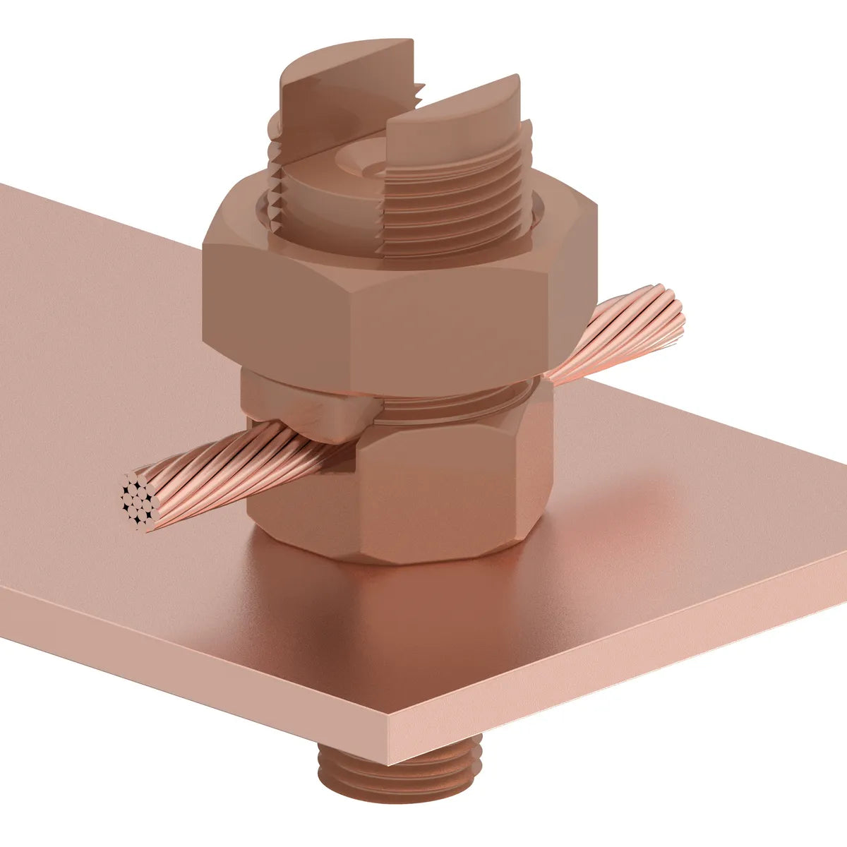 KC20 - Burndy - 5/16" Stud Mechanical Grounding Connector for Cable to Flat