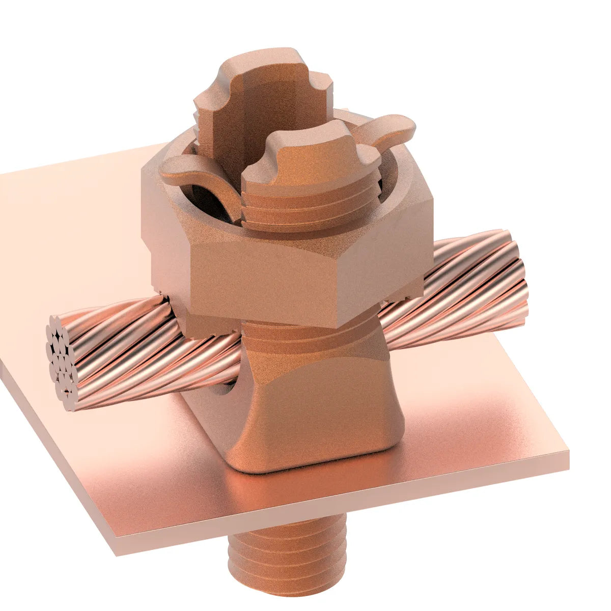 KC28B1 - Burndy - 5/8" Stud Mechanical Grounding Connector for Cable to Flat