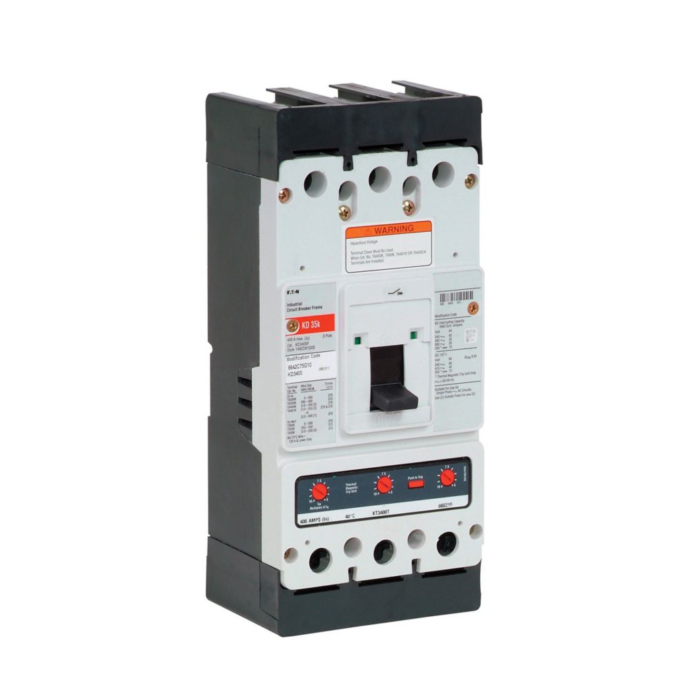 KD3400 - Eaton Cutler-Hammer - Feed-Thru 400 Amp 3 Pole 600 Volt Molded Case Circuit Breakers