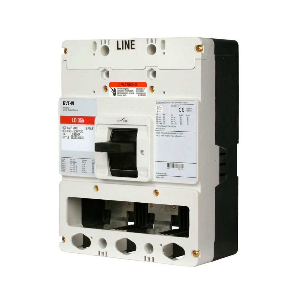 LD3600F - Eaton Cutler Hammer - 600A Three-Pole Circuit Breaker Frame