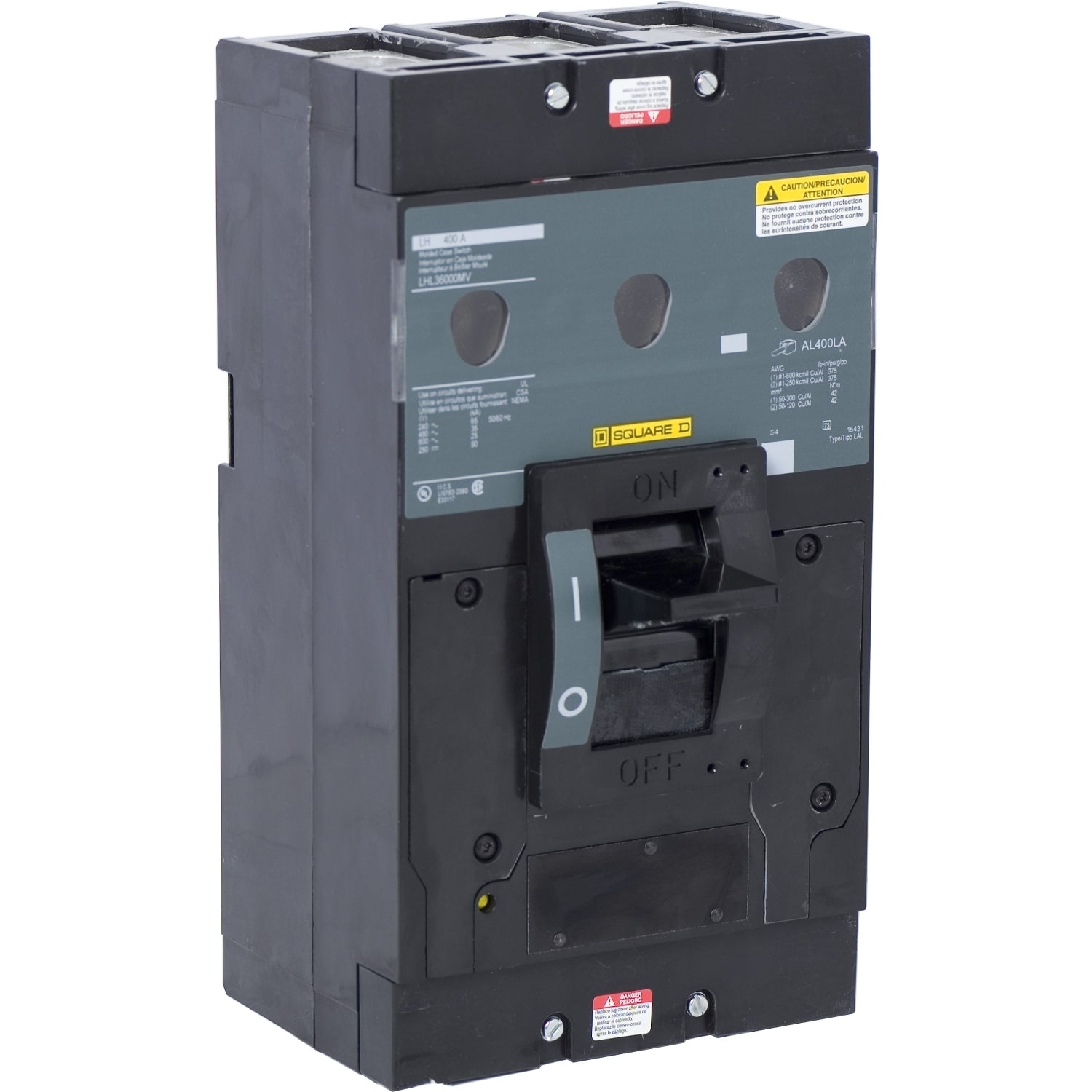 LC36400 - Schneider Electric - I-Line Plug-In 400 Amp 3 Pole 600 Volt Square D Molded Case Circuit Breaker