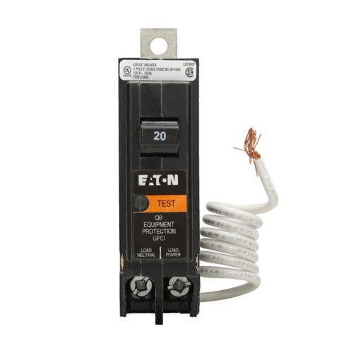 QB1020EP - Eaton - 20A Single-Pole 120/240V Bolt-On Equipment Protection QB GFCI Circuit Breakers