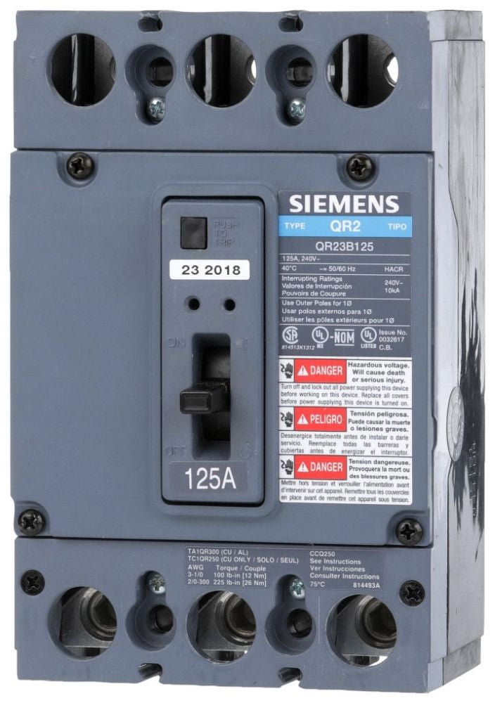 QR23B225L - Siemens 225A 3P 240V QR Series with Lugs Circuit Breaker