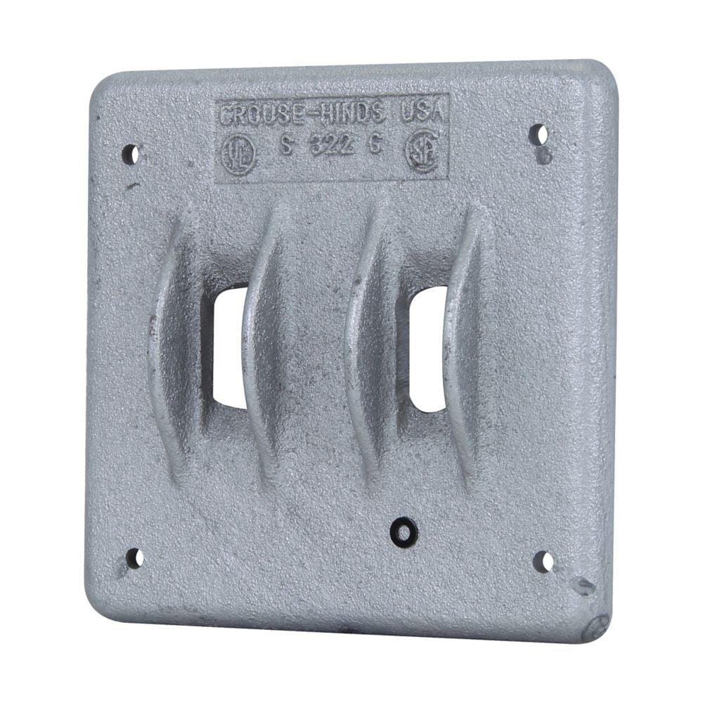 S322G - Eaton Crouse-Hinds Series - Feraloy Iron Alloy 2-Gang S Series Snap Switch Cover