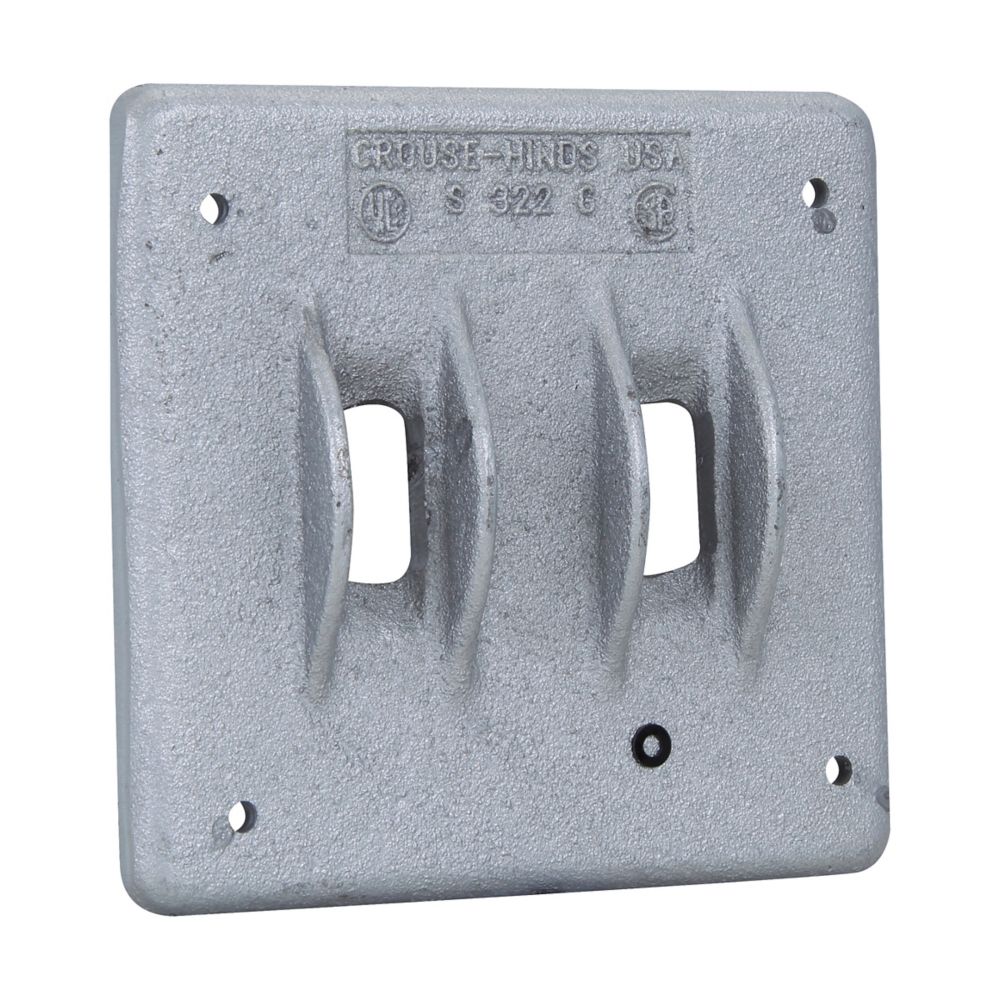 S322G - Eaton Crouse-Hinds Series - Feraloy Iron Alloy 2-Gang S Series Snap Switch Cover