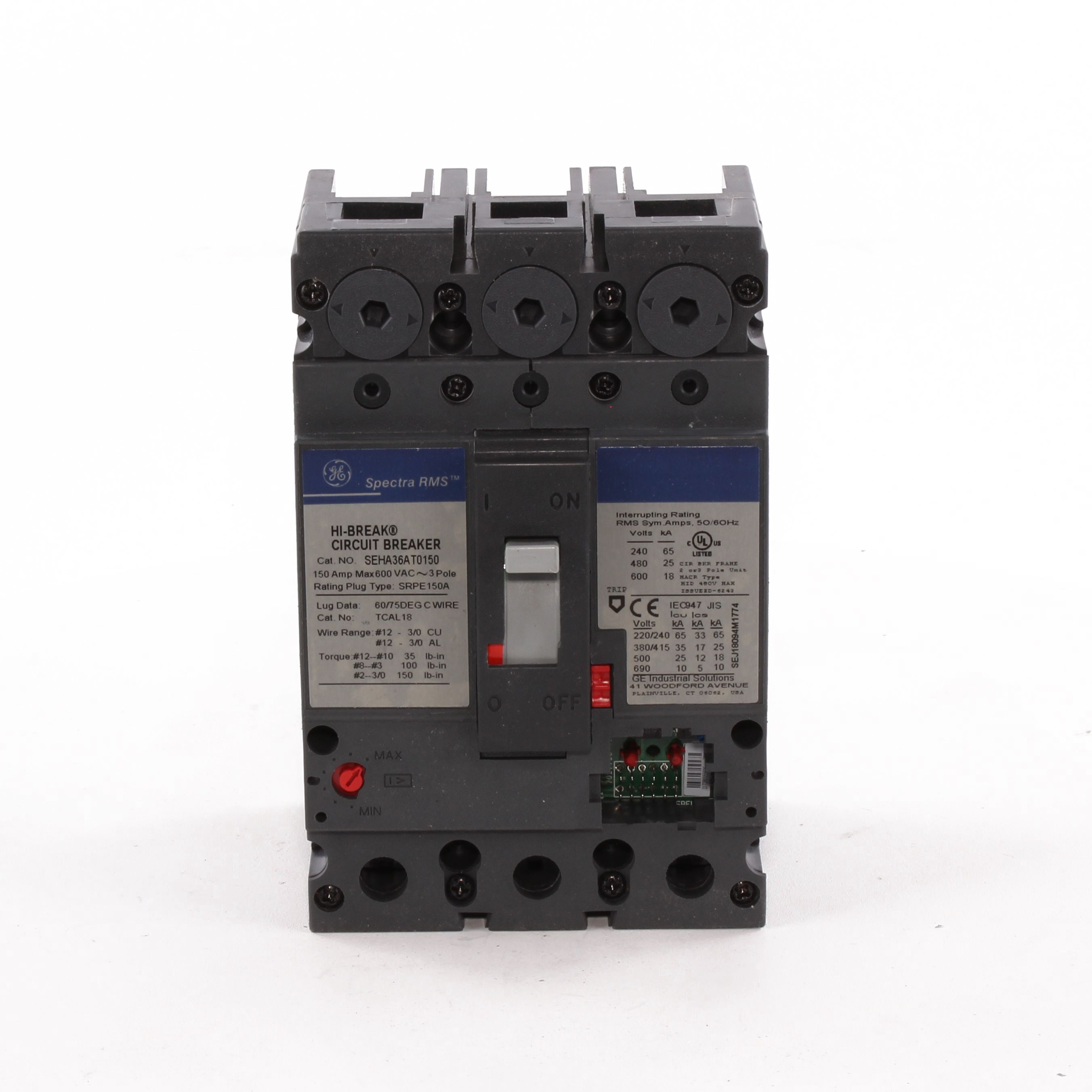 SEHA36AT0150 - General Electric - 150 Amp 3 Pole 600 V Circuit Breaker