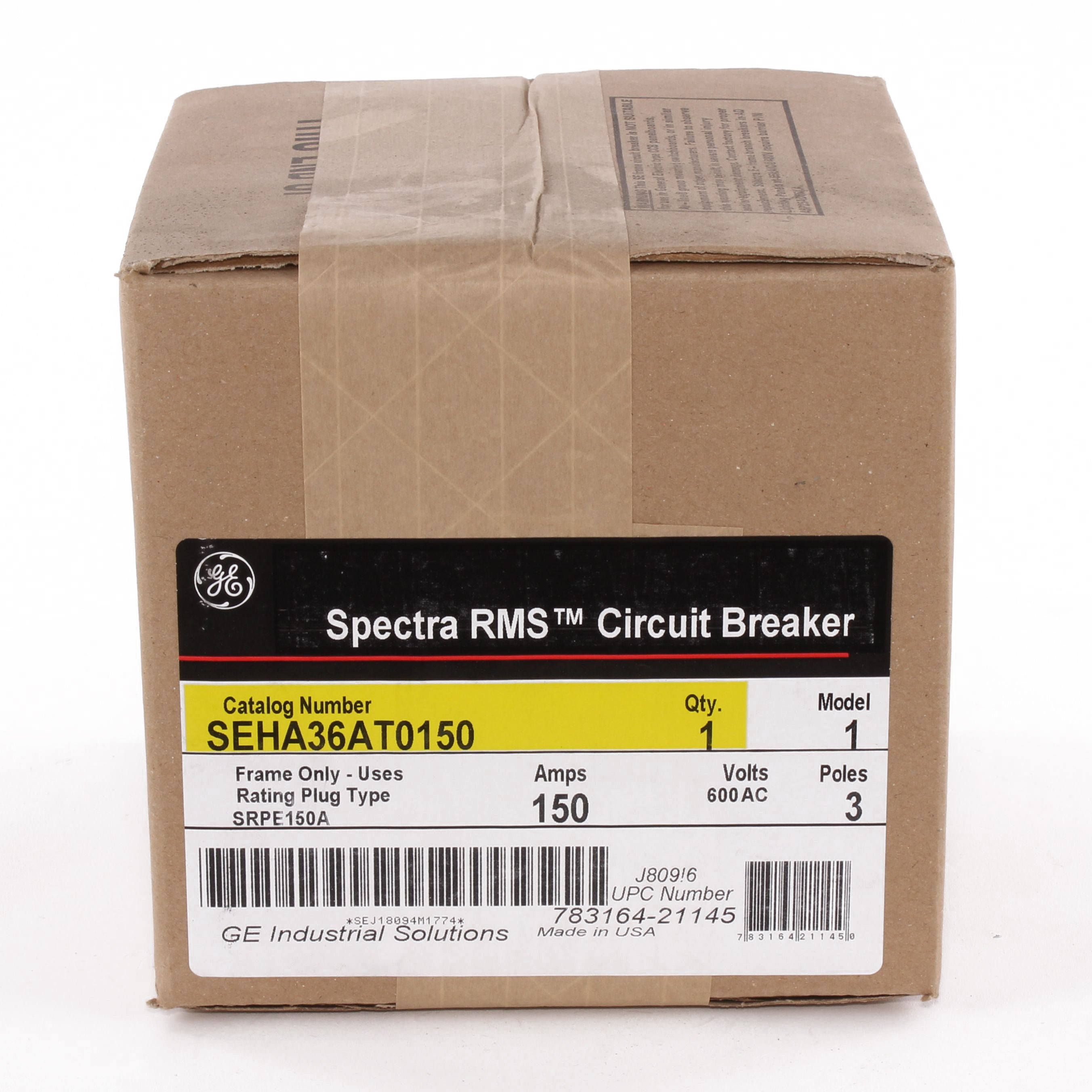 SEHA36AT0150 - General Electric - 150 Amp 3 Pole 600 V Circuit Breaker