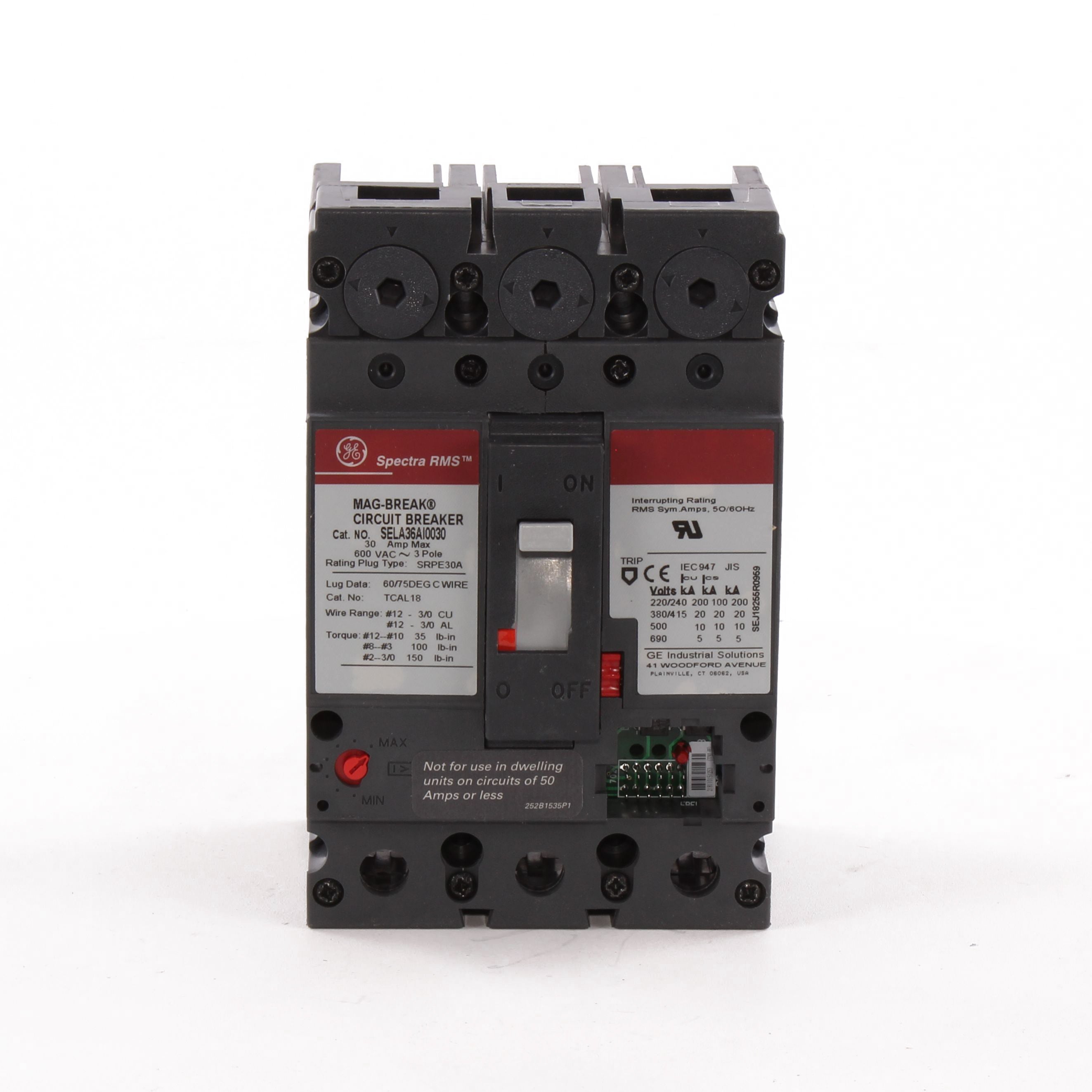 SELA36AI0030 - General Electric - 30 Amp 3 Pole 600 V Circuit Breaker