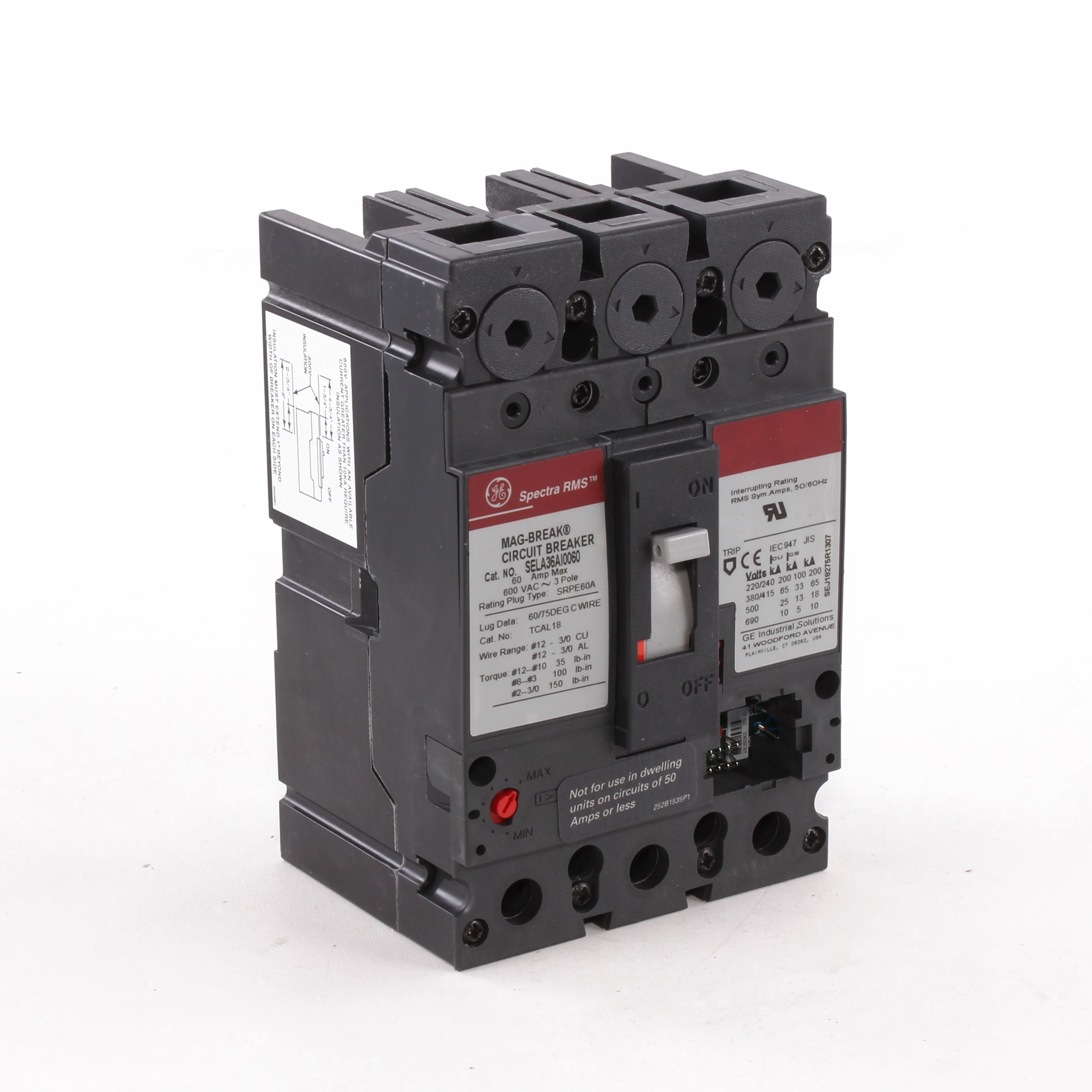 SELA36AI0060 - General Electric - 60 Amp 3 Pole 600 V Circuit Breaker