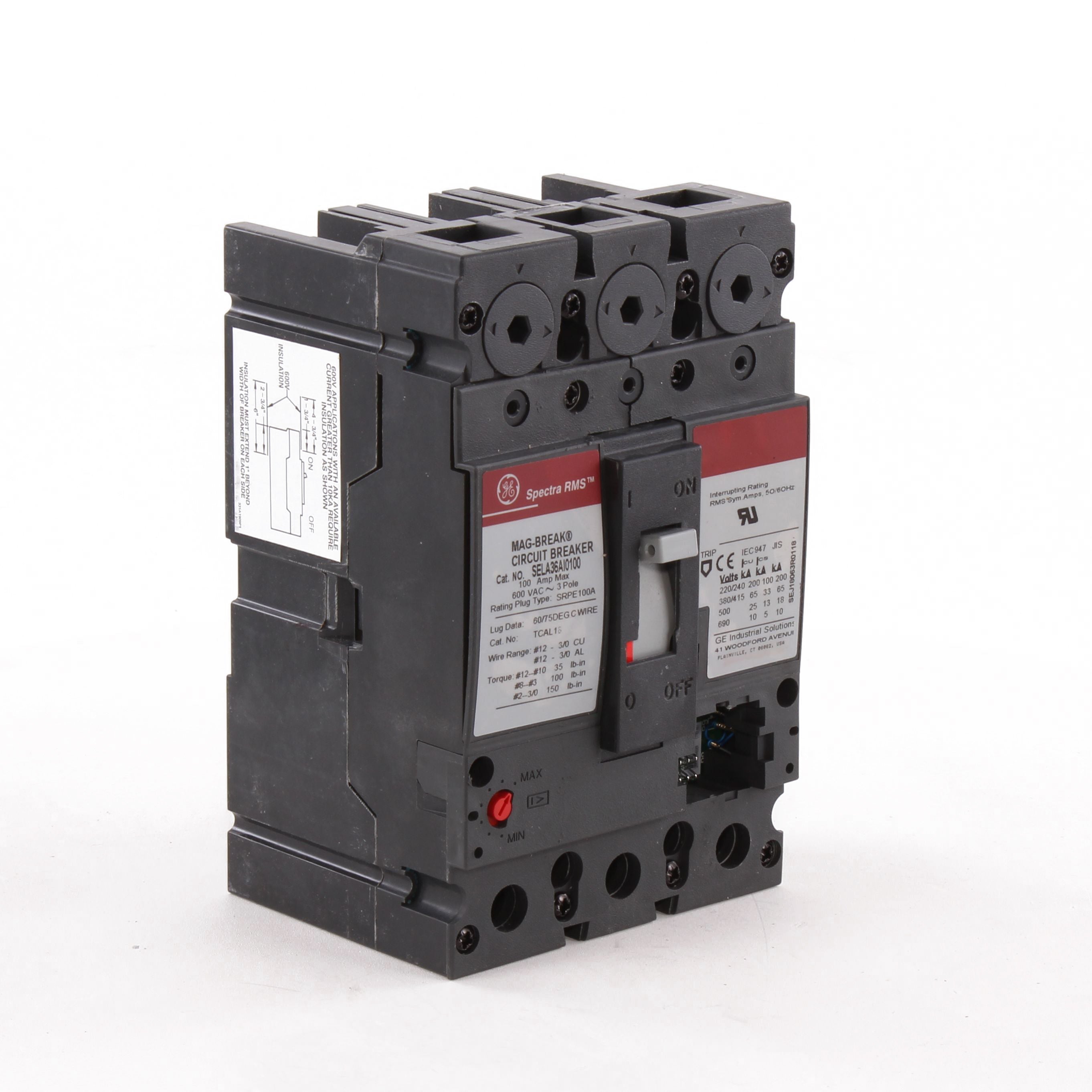 SELA36AI0100 - General Electric - 100 Amp 3 Pole 600 V Circuit Breaker