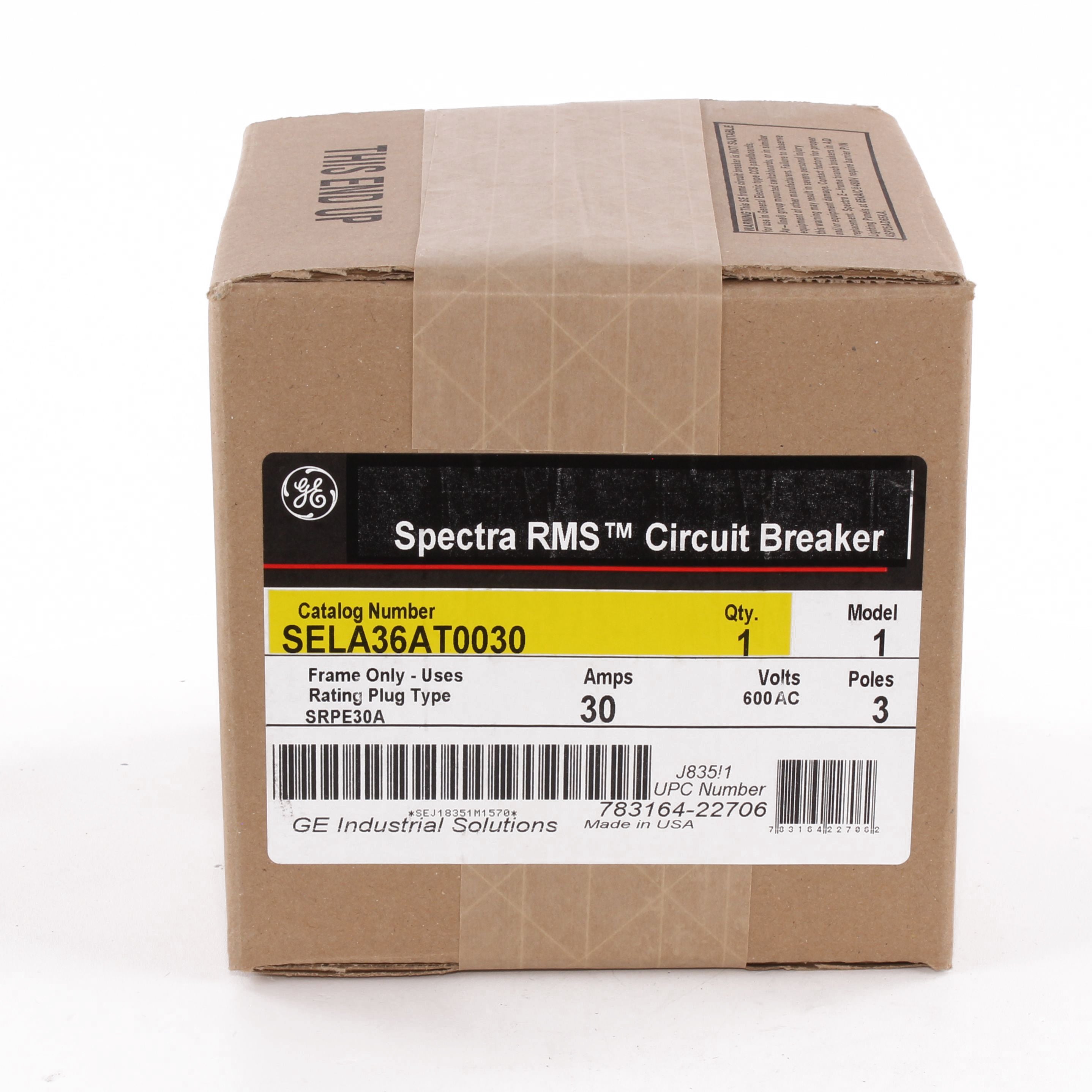 SELA36AT0030 - General Electric - 30 Amp 3 Pole 600 V Circuit Breaker