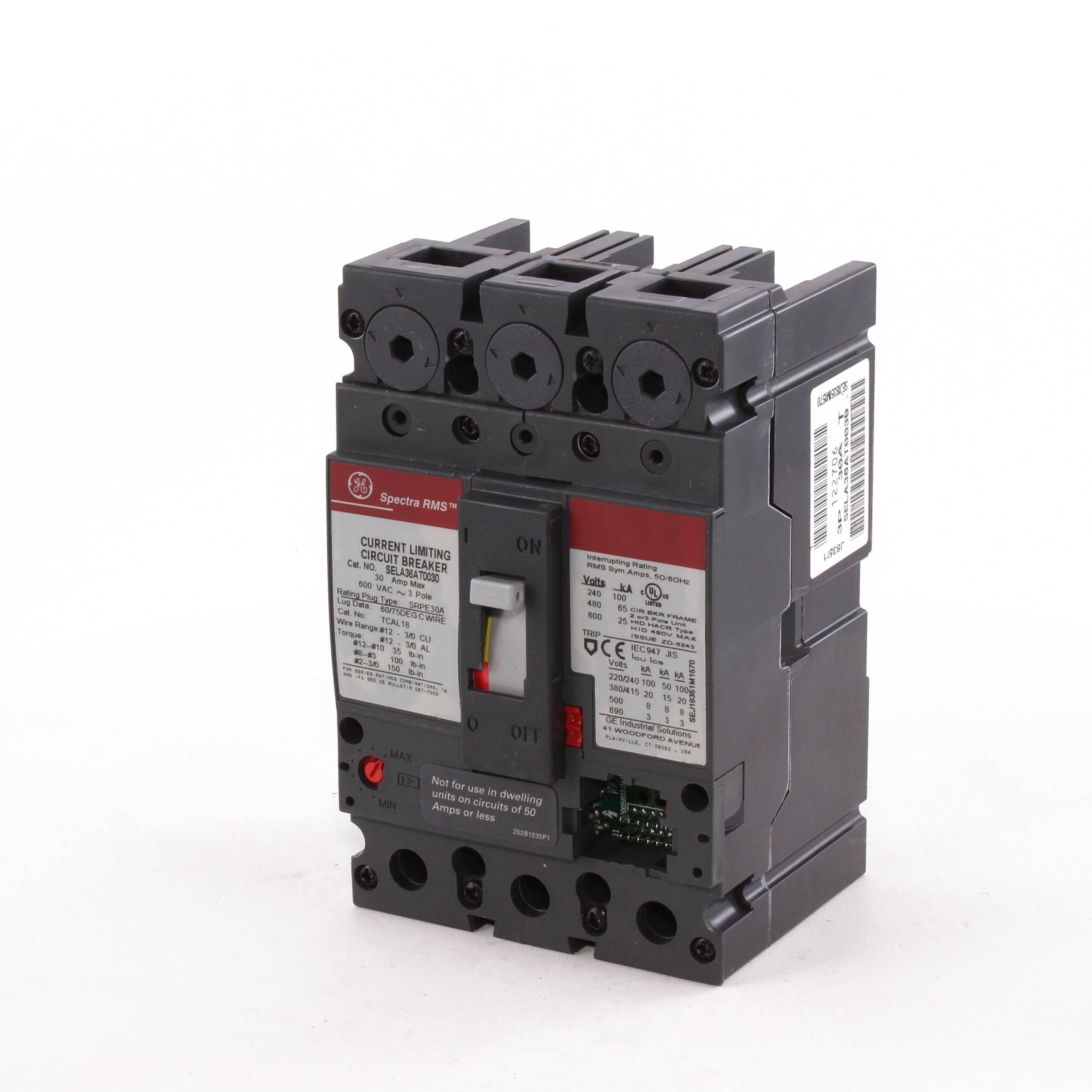 SELA36AT0030 - General Electric - 30 Amp 3 Pole 600 V Circuit Breaker