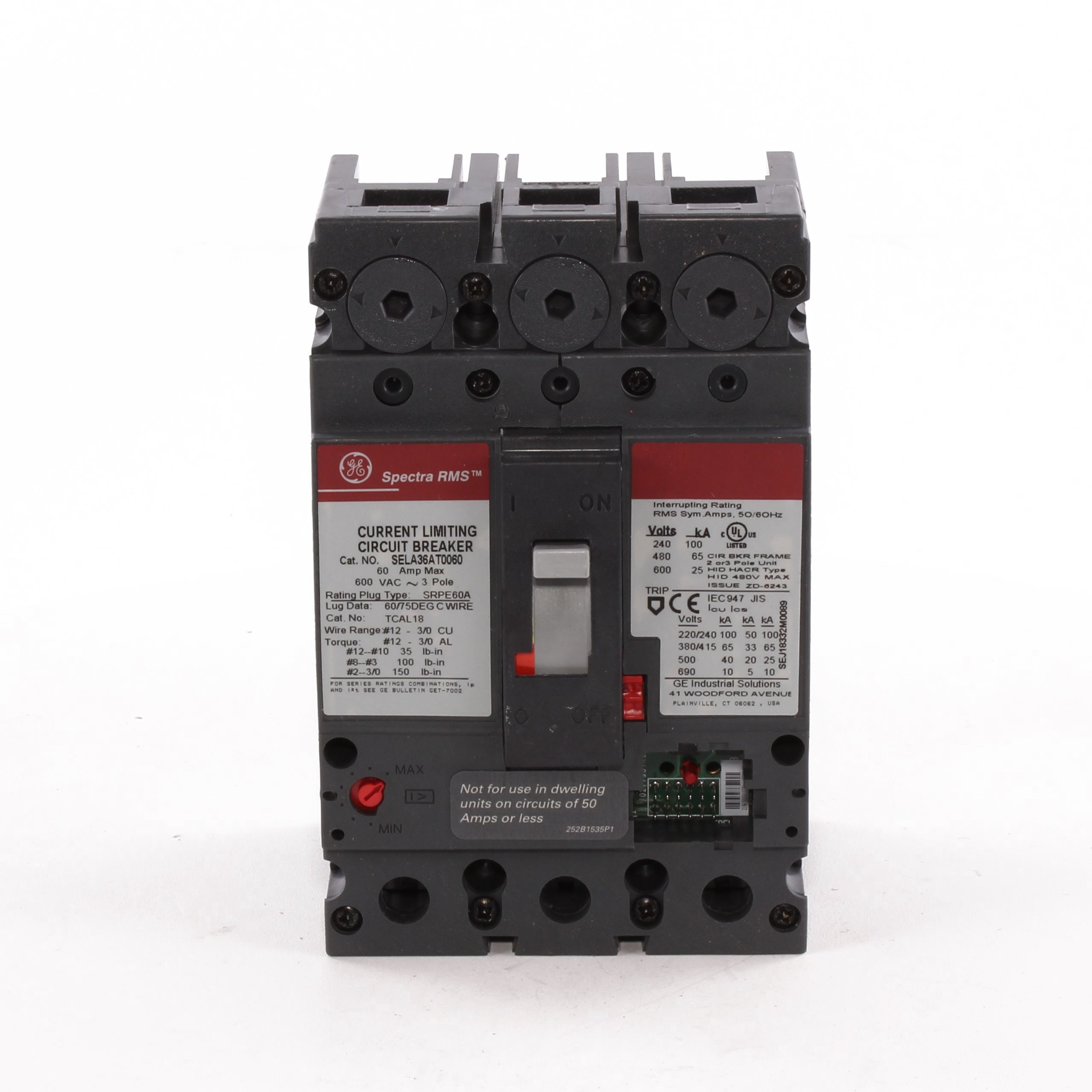SELA36AT0060 - General Electric - 60 Amp 3 Pole 600 V Circuit Breaker