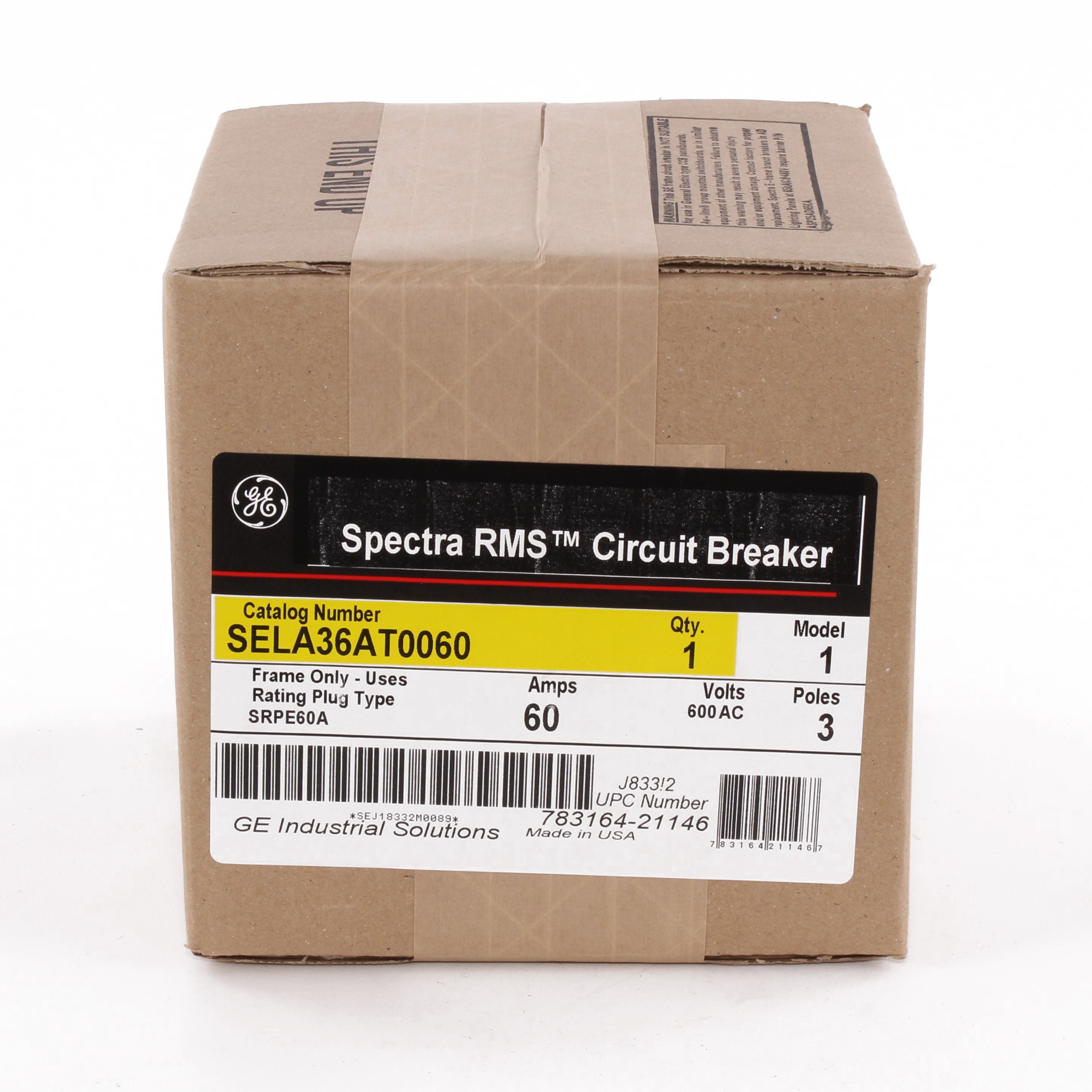 SELA36AT0060 - General Electric - 60 Amp 3 Pole 600 V Circuit Breaker