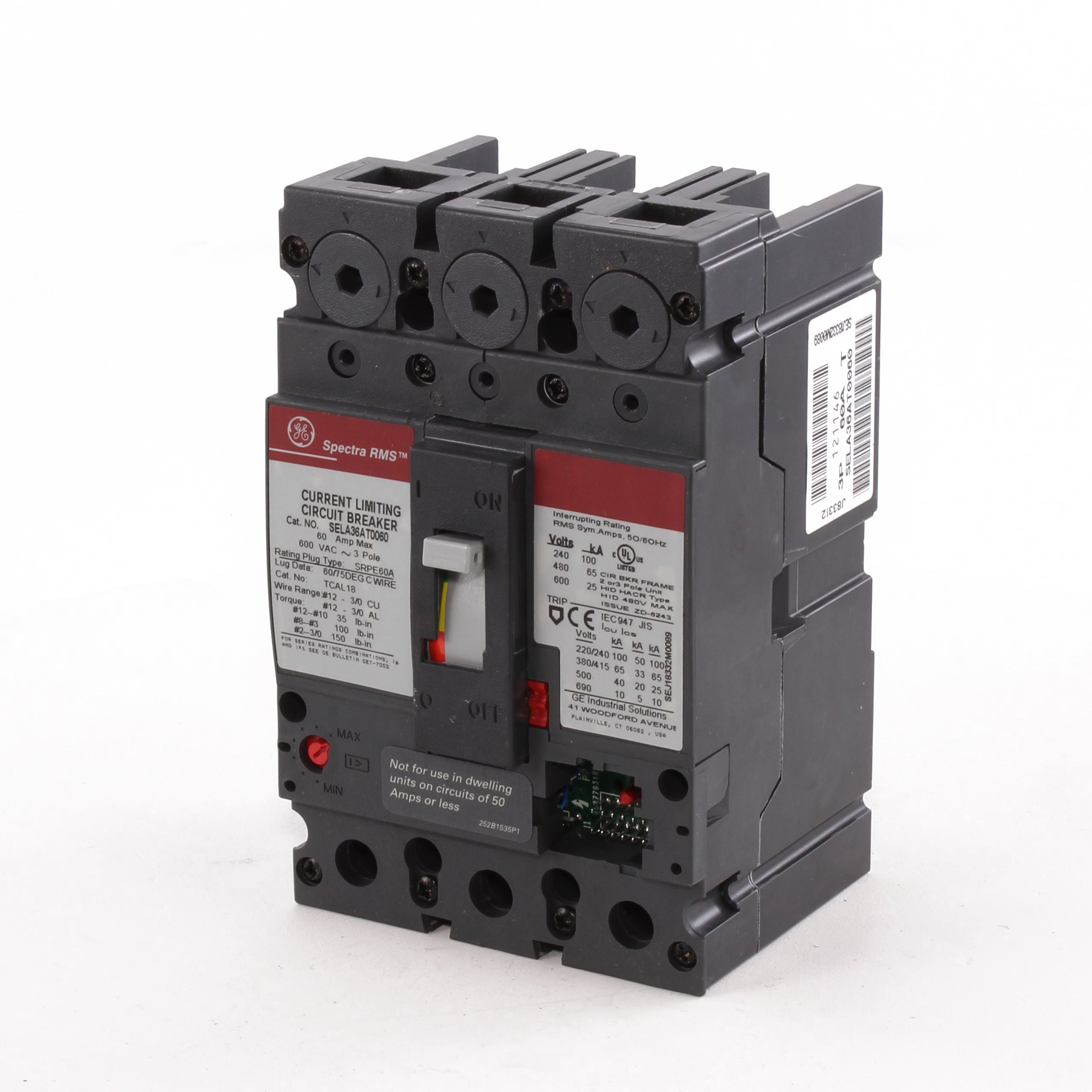 SELA36AT0060 - General Electric - 60 Amp 3 Pole 600 V Circuit Breaker