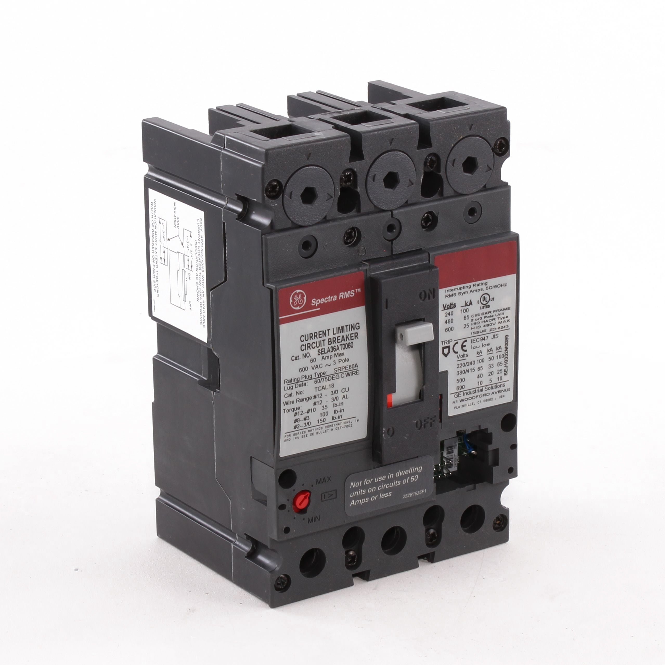 SELA36AT0060 - General Electric - 60 Amp 3 Pole 600 V Circuit Breaker