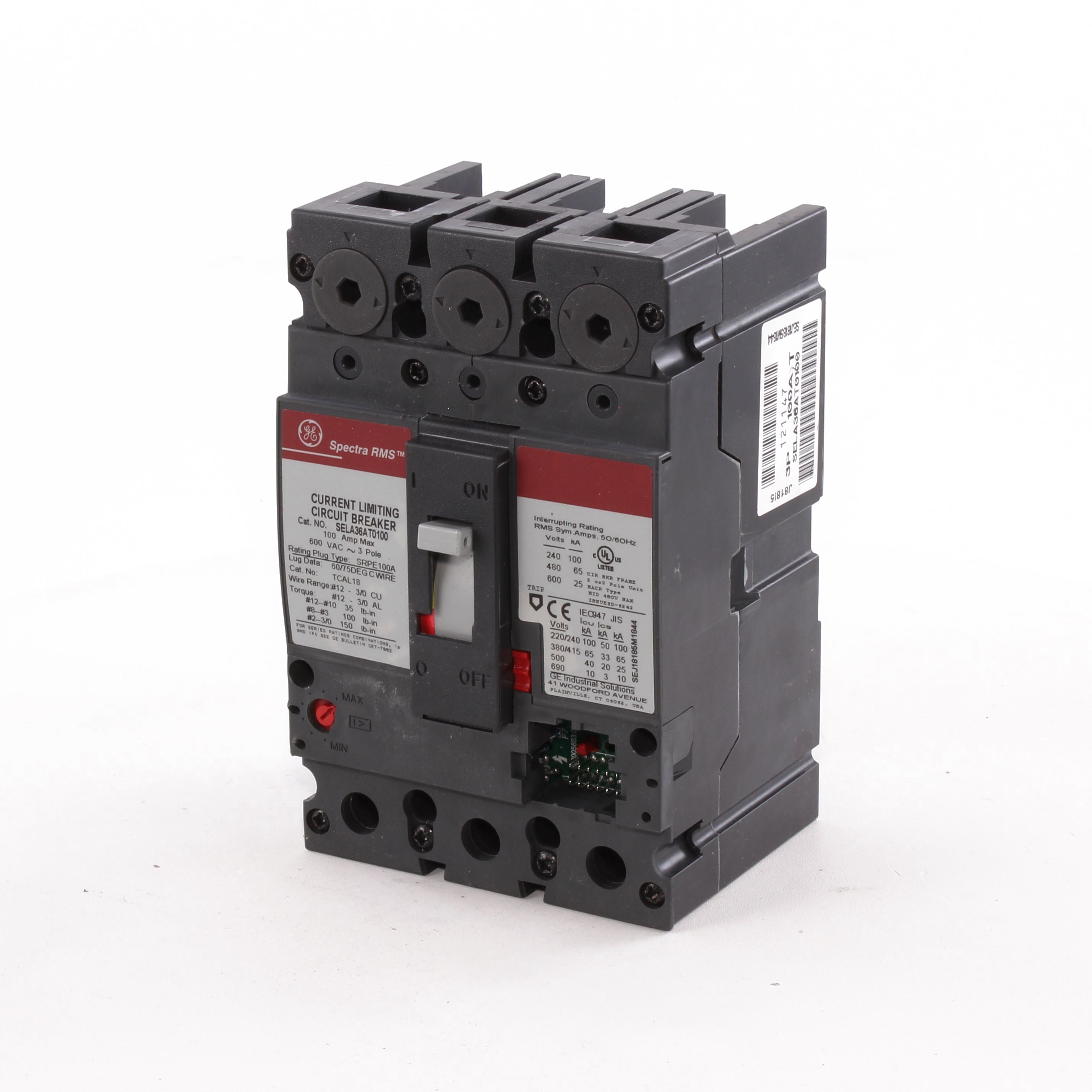 SELA36AT0100 - General Electric - 100 Amp 3 Pole 600 V Circuit Breaker