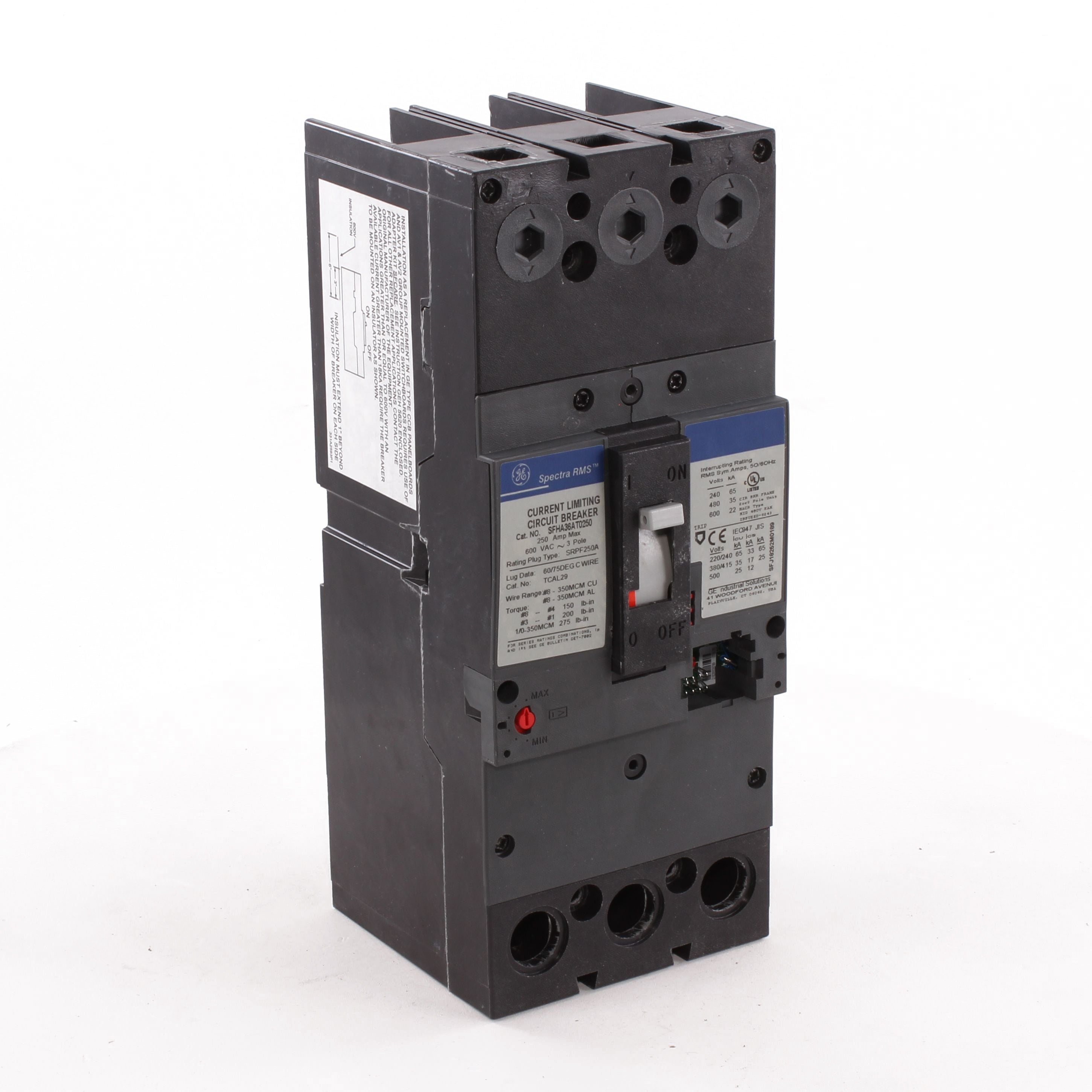 SFHA36AT0250 - General Electric - 250 Amp 3 Pole 600 V Circuit Breaker
