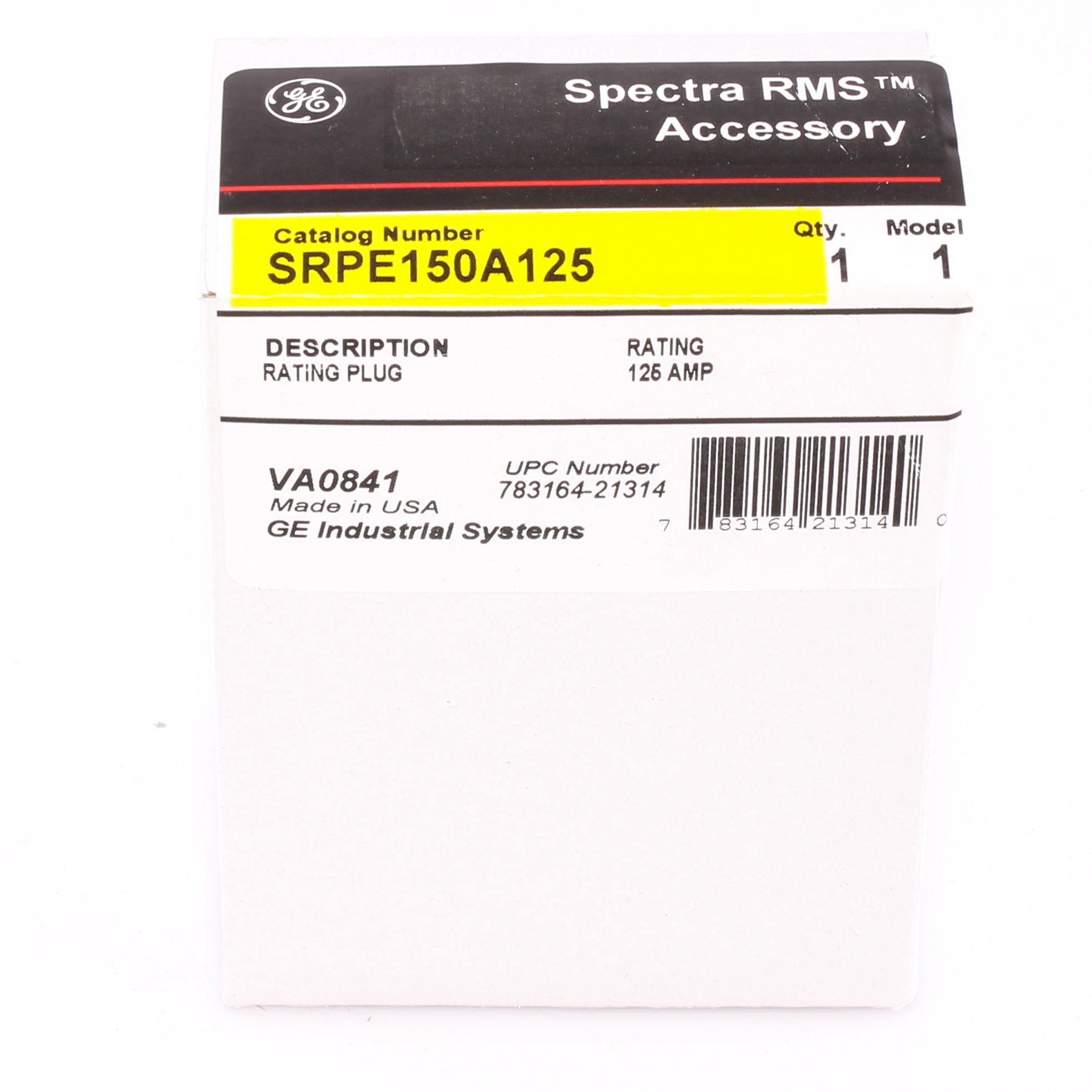 SRPE150A125 - General Electric - 125 Amp Circuit Breaker Rating Plug