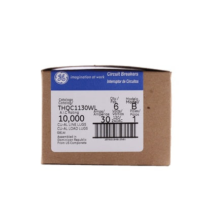 THQC1130WL - General Electric - Feed-Thru - 30 Amp - 1 Pole - 120 Volt Q-Line Miniature Circuit Breakers