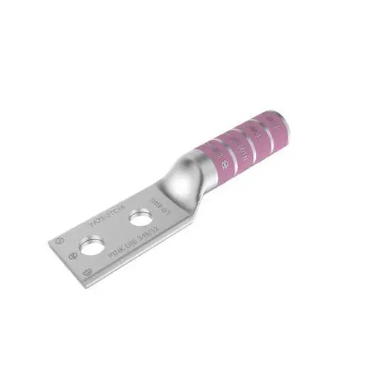 YA252TC38 - Burndy - 2-Hole 3/8" Stud 1" Spacing Long Barrel Compression Terminal