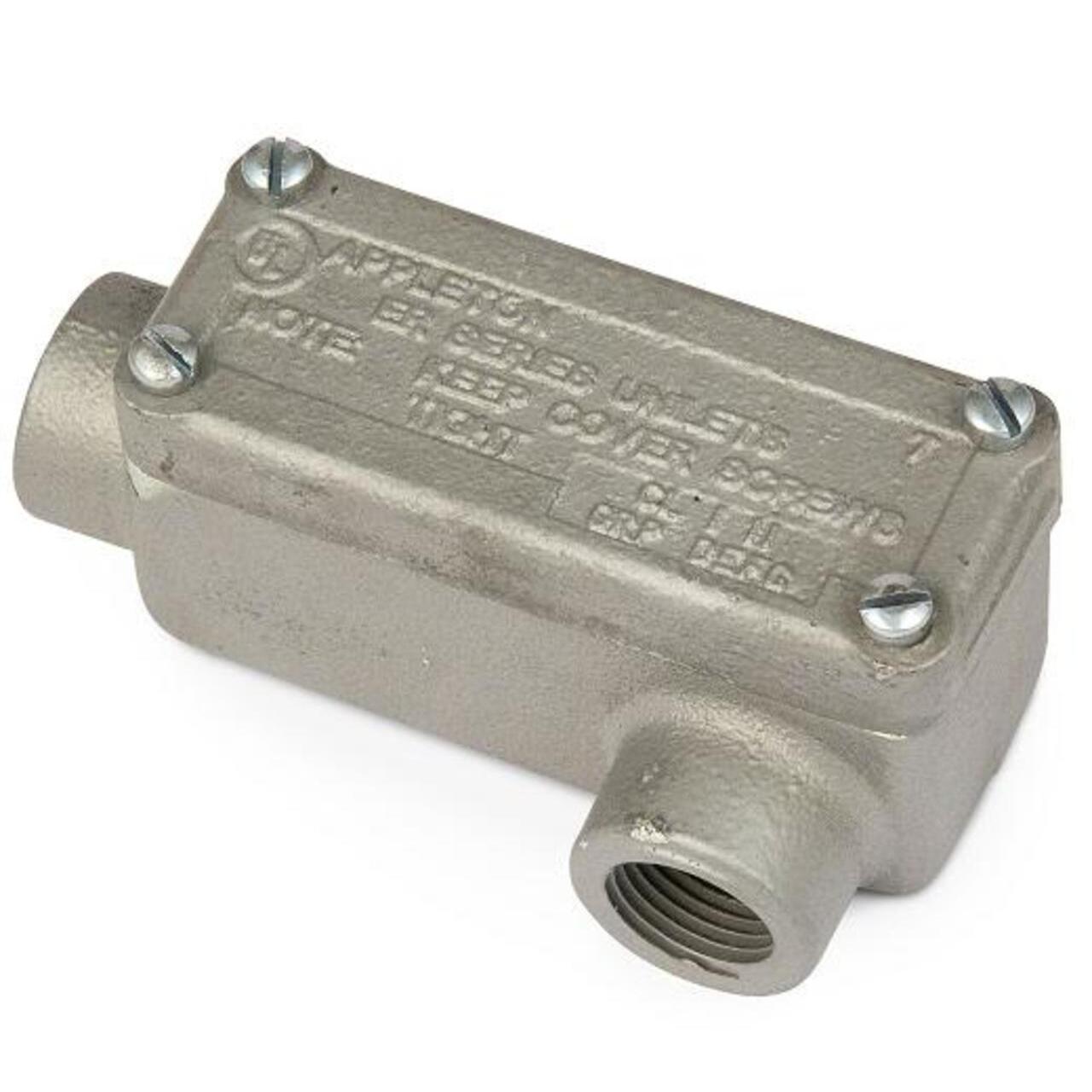 ERLL75 - Appleton - 3/4" Type LL Conduit Outlet Box with Cover and Gasket Explosion-Proof Malleable Iron
