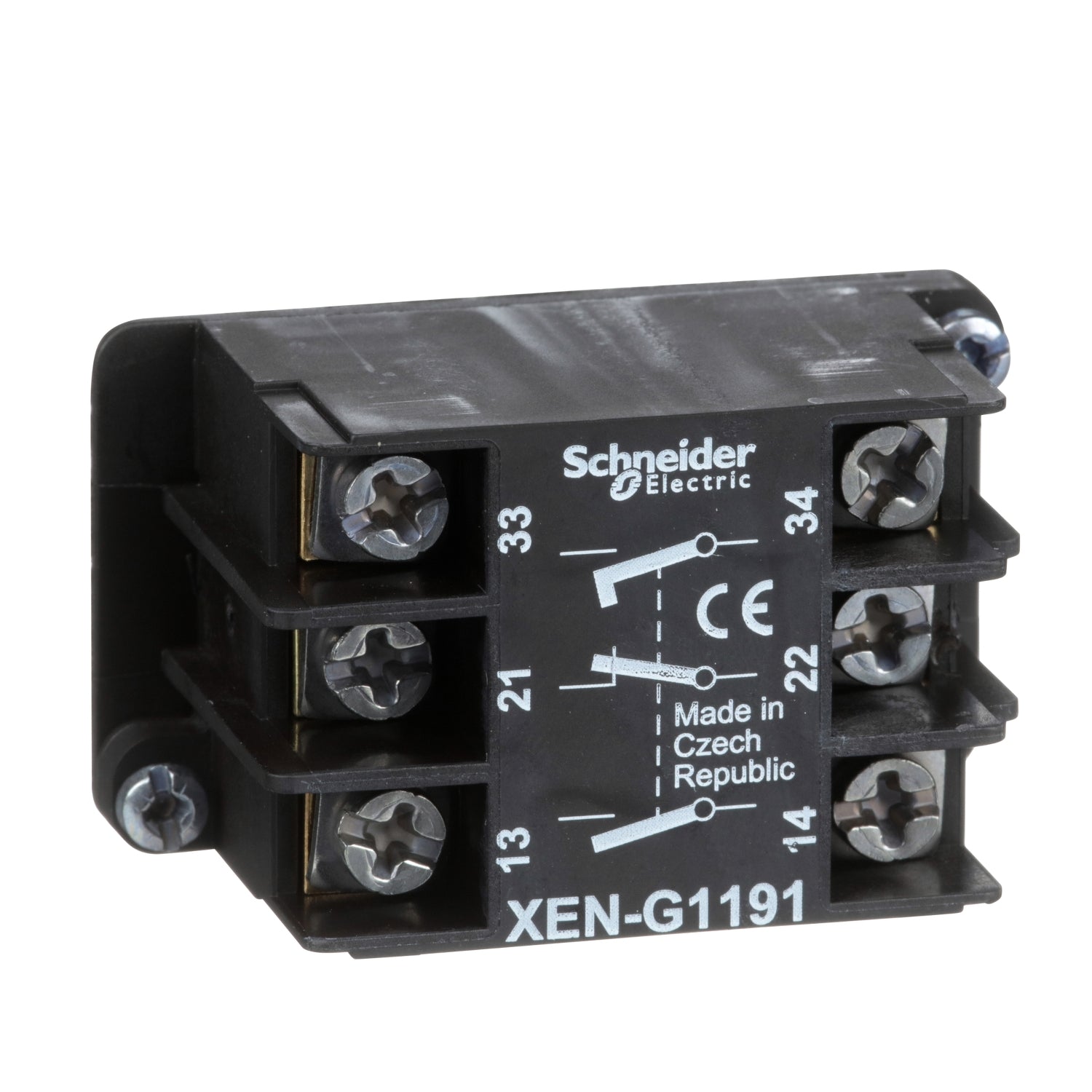 XENG1191 - Schneider Electric - Square D Harmony XAC Pendant Station Contact Block Spring Return Front Mounting 1 Early Close NO 1 NO and 1 NC