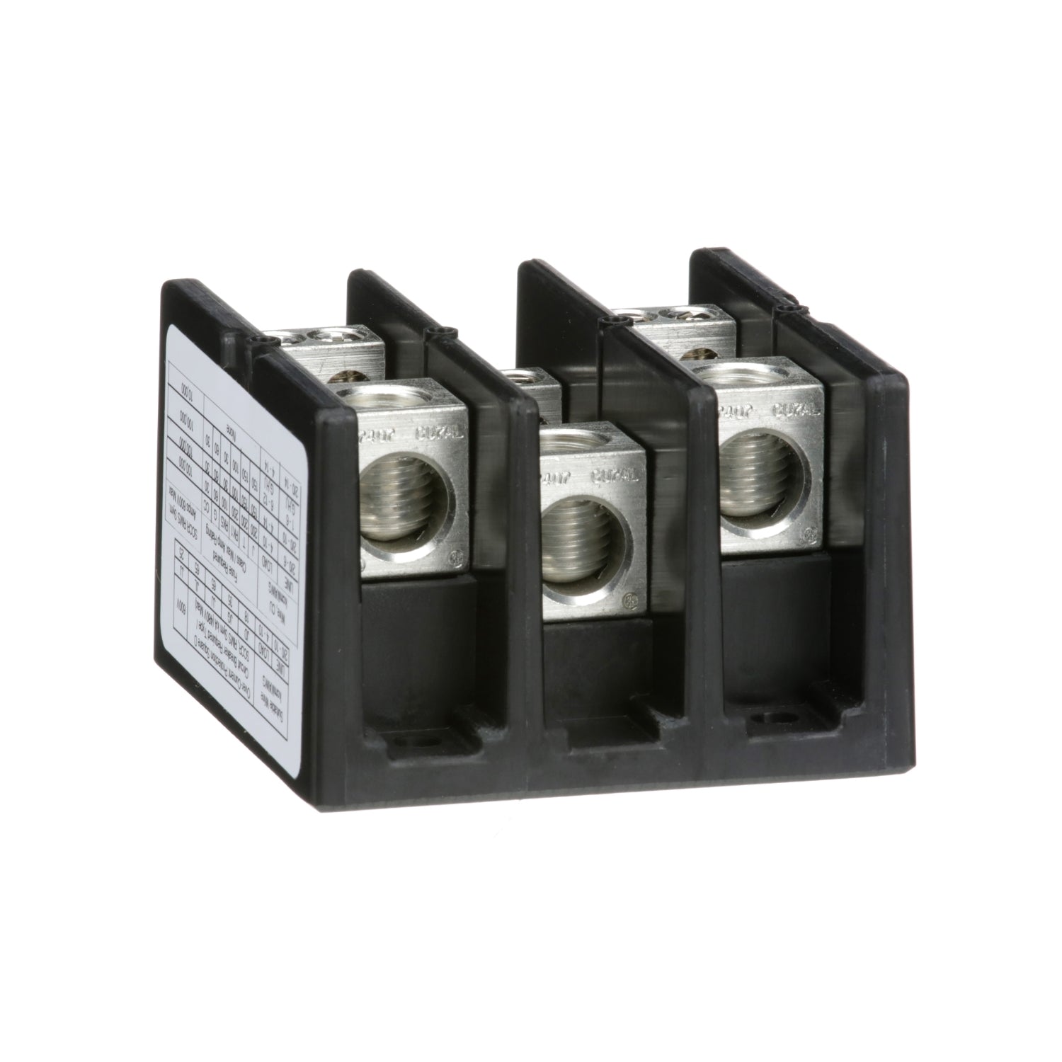 9080LBA362104 - Schneider Electric - 175 Amp 3 Pole 600 Volt Square D Power distribution block