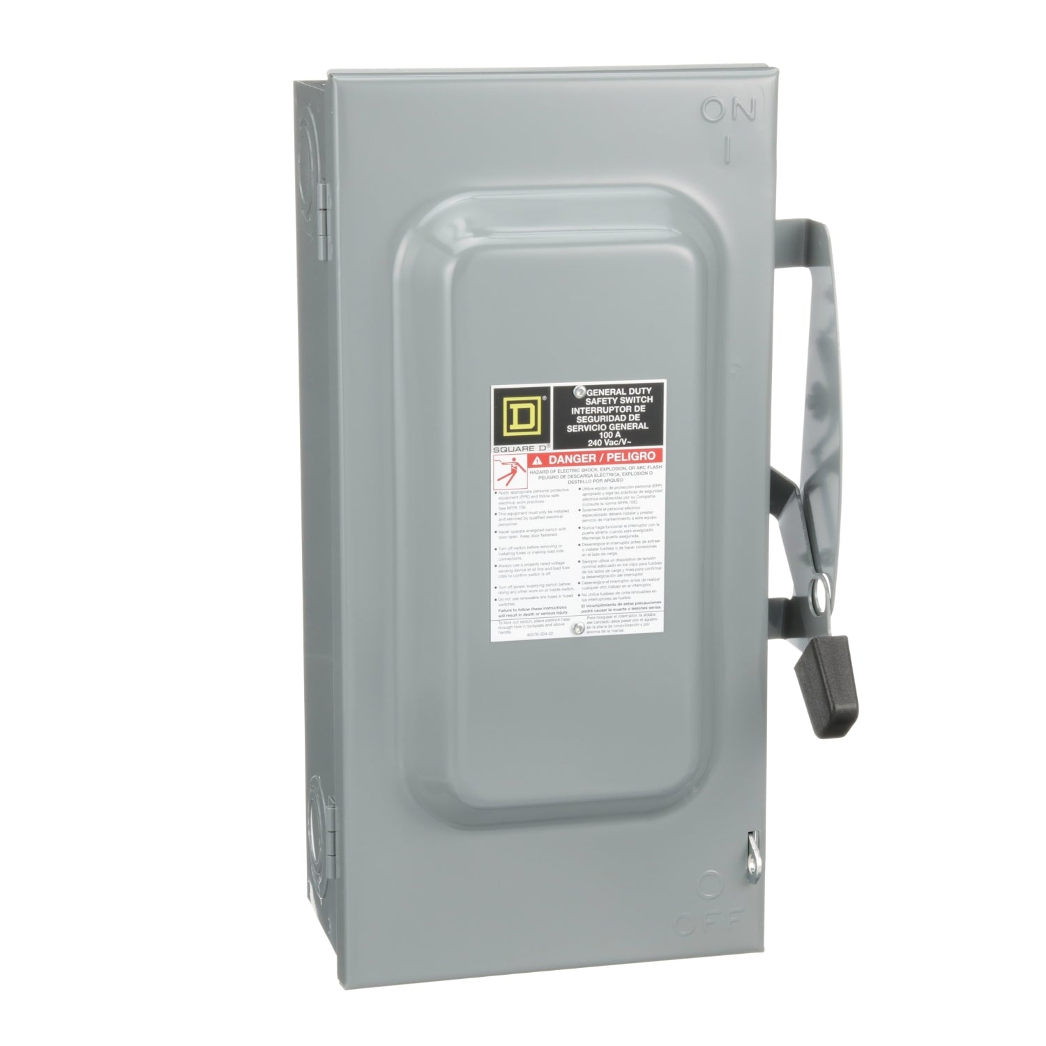 D223N - Schneider Electric - Square D Safety Switch General Duty Fusible 2 Pole 3 Wire 240VAC 100A Type 1 with Neutral