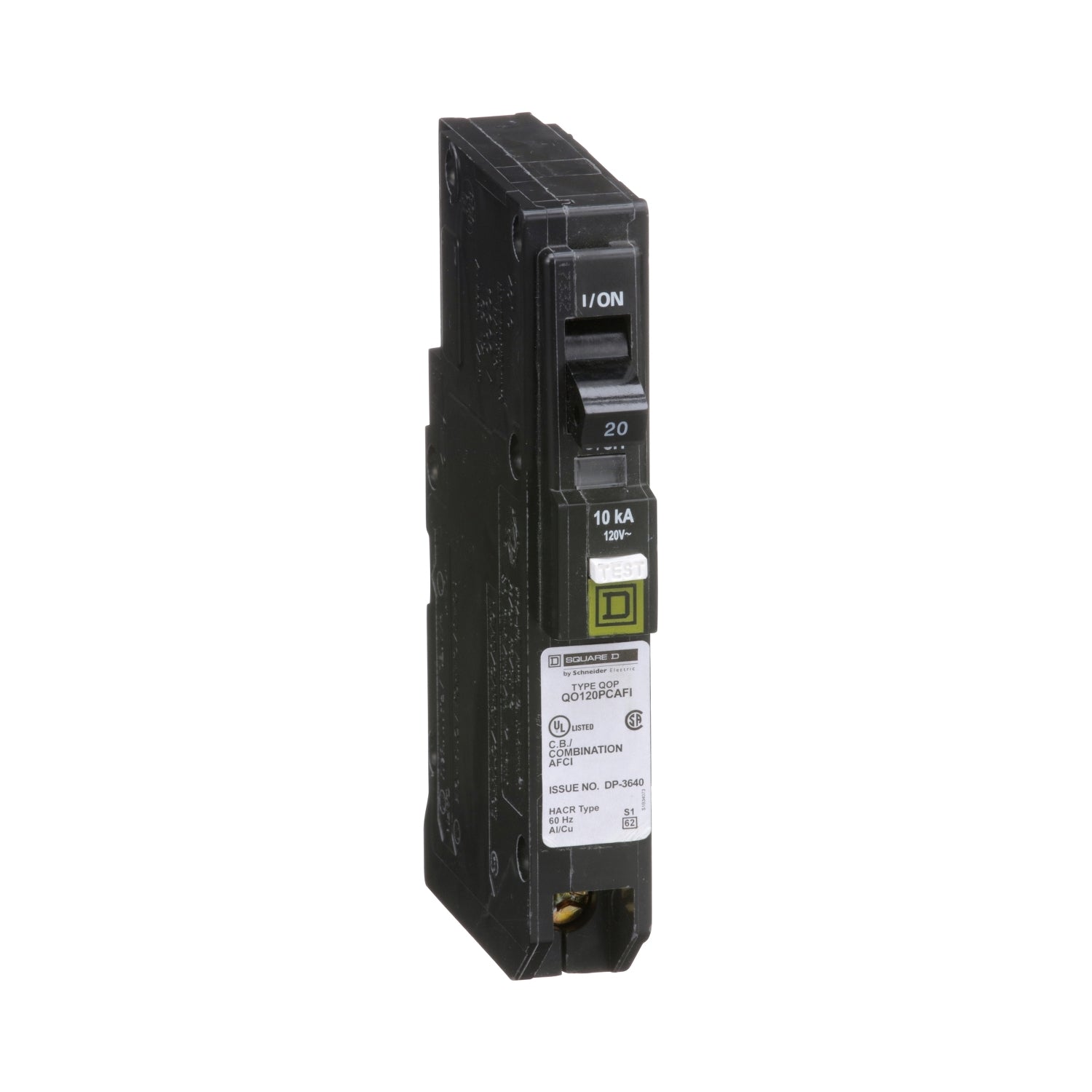 QO120PCAFI - Schneider Electric - Plug-In 20 Amp 1 Pole 120 Volt Square D AFCI Circuit Breaker