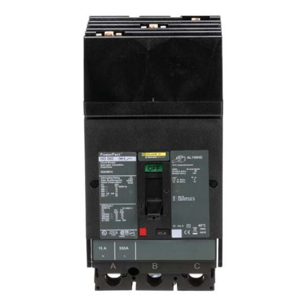 HDA36060U31X - Circuit breaker, PowerPacT H, 60A, 3 pole, 600VAC, 14kA, I-Line, Micrologic 3.2, 80%, ABC