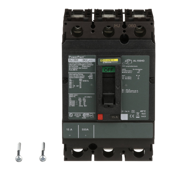 HJL36080 - Circuit breaker, PowerPacT H, 80A, 3 pole, 600VAC, 25kA, lugs, thermal magnetic, 80%