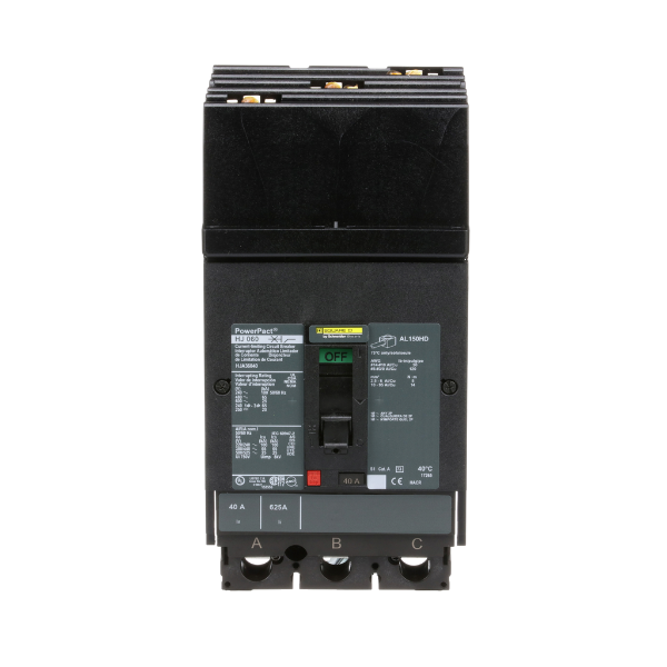 Added HJA36060U31X - Circuit breaker, PowerPacT H, 60A, 3 pole, 600VAC, 25kA, I-Line, Micrologic 3.2, 80%, ABC